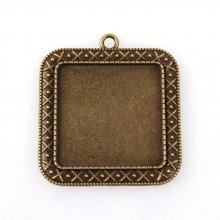 Support cabochon de 30mm bronze, pendentif cabochon 44AB