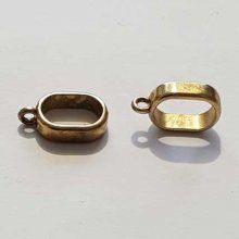 Perle passant anneau pour cuir épais régaliz 10 mm Doré N°07