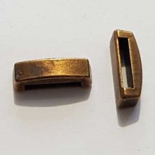 Perle passant rectangle pour cuir 13 mm Bronze N°09