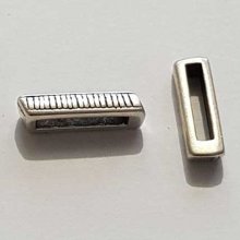 Perle passant rectangle pour cuir 13 mm Argent N°10