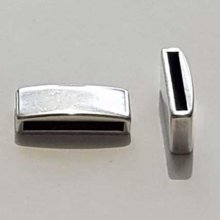 Perle passant rectangle pour cuir 20 mm Argent N°11