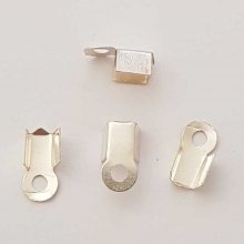 2 Embouts à coller Serres Cordons Argent 4 x 4 mm N°01