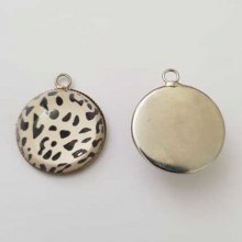 Pendentif Cabochon 20 mm en Verre Fantaisie N°05-02