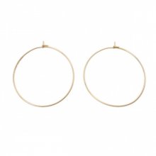 Support Boucle d'oreille Créole en Acier Inoxydable Doré N°03-40 mm 02 x 5 paires