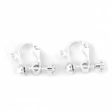 Support Boucle d'oreille Clip réglable à vis argenté 13 x 18 mm x 1 paire