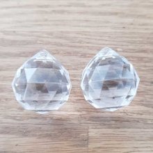 Perle acrylique Diamant transparent 30 x 31 mm