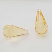 Perle acrylique Diamant transparent 51 x 26 mm Goutte Jaune
