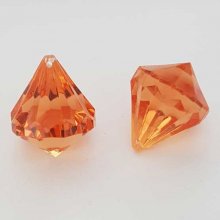 Perle acrylique Diamant transparent 38 x 31 mm Orange