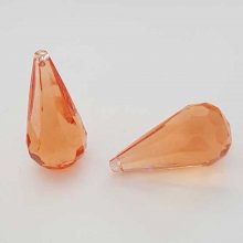 Perle acrylique Diamant transparent 51 x 26 mm Goutte Orange