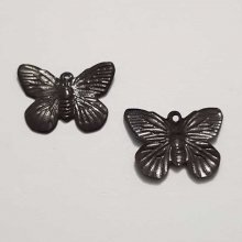 Breloque papillon N°25 Marron 18 x 14 mm