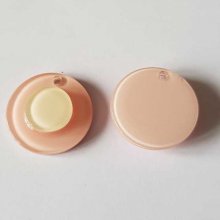 Breloque Ronde 18 mm 08 Bi Couleur