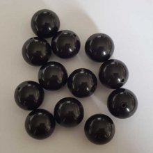 Perle ronde en plastique Noir 20 mm 01