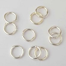 10 Anneaux de jonction ouvert 10 mm En Zamak ( plaqué Argent)