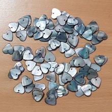 10 Perles breloques Pendentifs Nacres Cœur 17mm Bleu Vert