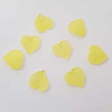 5 breloques feuilles jaune clair en acrylique translucide 15 x 14 mm