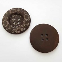 Bouton en bois fleurs 60 mm N°18 x 1 pièce