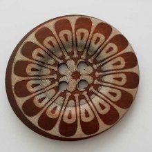 Bouton en bois fleurs 60 mm N°21 x 1 pièce