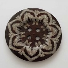 Bouton en bois fleurs 60 mm N°22 x 1 pièce