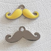 Breloque pendentif Moustache N°20 Jaune