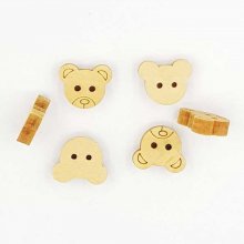 Lot de 10 boutons bois ours N°03