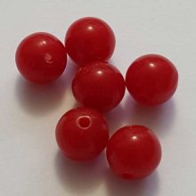Perle Acrylique Ronde 10 mm Rouge 01 x 1 Pièce
