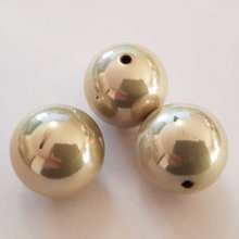 Perle Acrylique Ronde 27 mm Beige Brillante 02 x 1 Pièce