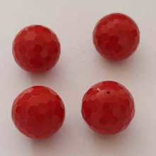Perle Céramique Ronde 16 mm Rouge 01 x 1 Pièce