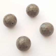Perle Céramique Ronde 16 mm Gris 01 x 1 Pièce