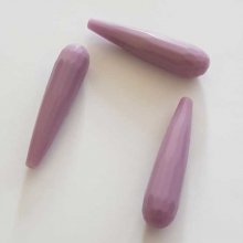 Perle Goutte Facettée Mauve 40 mm