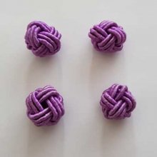 Perle nœud chinois en cordelette 15mm N°02 Violet