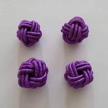 Perle nœud chinois en cordelette 15mm N°03 Violet Foncé
