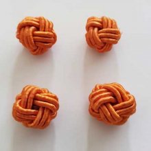 Perle nœud chinois en cordelette 15mm N°05 Orange