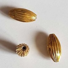 Perle Ovale métal 21 x 10 mm Doré