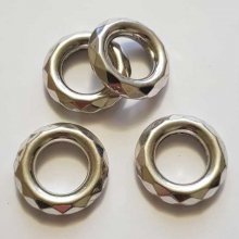 Perle rondelle plate anneau intercalaire en métal argenté 041 Argent