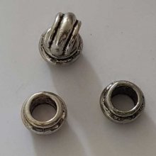 Perle rondelle plate anneau intercalaire en métal argenté 020 Argent