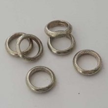 Perle rondelle plate anneau intercalaire en métal argenté 035 Argent