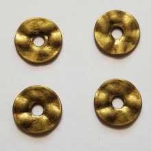 Perle rondelle plate anneau intercalaire en métal argenté 039 Bronze