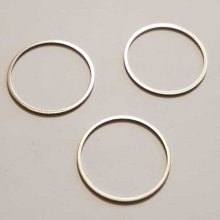 Perle rondelle plate anneau intercalaire métal argenté 058 Argent