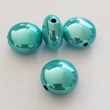 Perle Ronde Plate Turquoise 01 17 mm