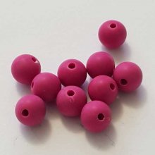 Perles acryliques Rondes 08 mm Rose 01 x 10 Pièces