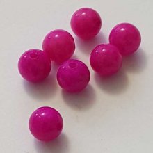 Perles Verres Rondes 06 mm Rose Fushia 01 x 10 Pièces