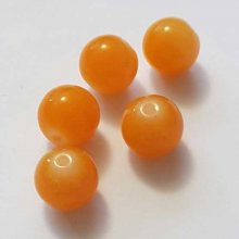 Perle Verre Ronde 14 mm Orange 02 x 1 Pièce