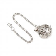 Porte Clés Argent Mat Cloches Fleurs Creuses