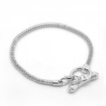 Bracelet Européen Toggle 21cm Argent