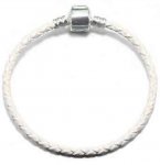 Bracelet Européen tressé Clip Uni 02 DU 15 AU 23 CM Blanc