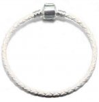 Bracelet Européen tressé Clip Uni 02 DU 15 AU 23 CM Blanc