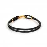 Bracelet Européen Double Uni Noir