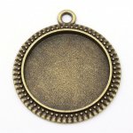 2 supports cabochons de 20mm Bronze, pendentifs cabochons 34AB