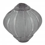 Perle Lucite Forme Lampion Striée Gris