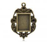 1 support cabochon rectangle N°03 Bronze